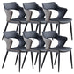 Metal Base Dining Chair Modern Style Faux Leather Arm Dining Chairs Blue 6 Piece Set Clearhalo 'Dining Chairs' 'Dining Tables & Seating' 'dining_chair' 'furn' 'furn_dining_chair' 'Furniture' 'Kitchen & Dining Furniture' 6085957