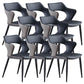 Metal Base Dining Chair Modern Style Faux Leather Arm Dining Chairs Blue 8 Piece Set Clearhalo 'Dining Chairs' 'Dining Tables & Seating' 'dining_chair' 'furn' 'furn_dining_chair' 'Furniture' 'Kitchen & Dining Furniture' 6085958