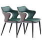 Metal Base Dining Chair Modern Style Faux Leather Arm Dining Chairs Green 2 Piece Set Clearhalo 'Dining Chairs' 'Dining Tables & Seating' 'dining_chair' 'furn' 'furn_dining_chair' 'Furniture' 'Kitchen & Dining Furniture' 6085960