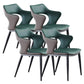 Metal Base Dining Chair Modern Style Faux Leather Arm Dining Chairs Green 4 Piece Set Clearhalo 'Dining Chairs' 'Dining Tables & Seating' 'dining_chair' 'furn' 'furn_dining_chair' 'Furniture' 'Kitchen & Dining Furniture' 6085961