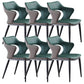 Metal Base Dining Chair Modern Style Faux Leather Arm Dining Chairs Green 6 Piece Set Clearhalo 'Dining Chairs' 'Dining Tables & Seating' 'dining_chair' 'furn' 'furn_dining_chair' 'Furniture' 'Kitchen & Dining Furniture' 6085962