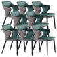 Metal Base Dining Chair Modern Style Faux Leather Arm Dining Chairs Green 8 Piece Set Clearhalo 'Dining Chairs' 'Dining Tables & Seating' 'dining_chair' 'furn' 'furn_dining_chair' 'Furniture' 'Kitchen & Dining Furniture' 6085963
