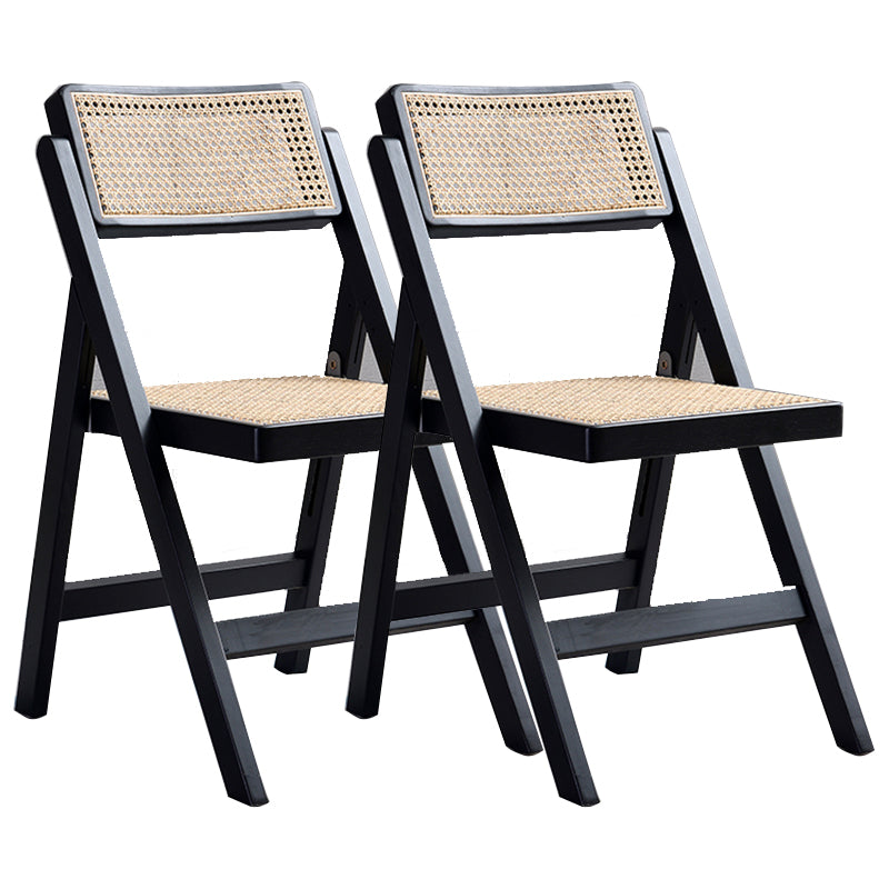 Contemporary Style Armless Chair Open Back Side Wooden Chair for Dining Room Black 2 Piece Set Clearhalo 'Dining Chairs' 'Dining Tables & Seating' 'dining_chair' 'furn' 'furn_dining_chair' 'Furniture' 'Kitchen & Dining Furniture' 6085967