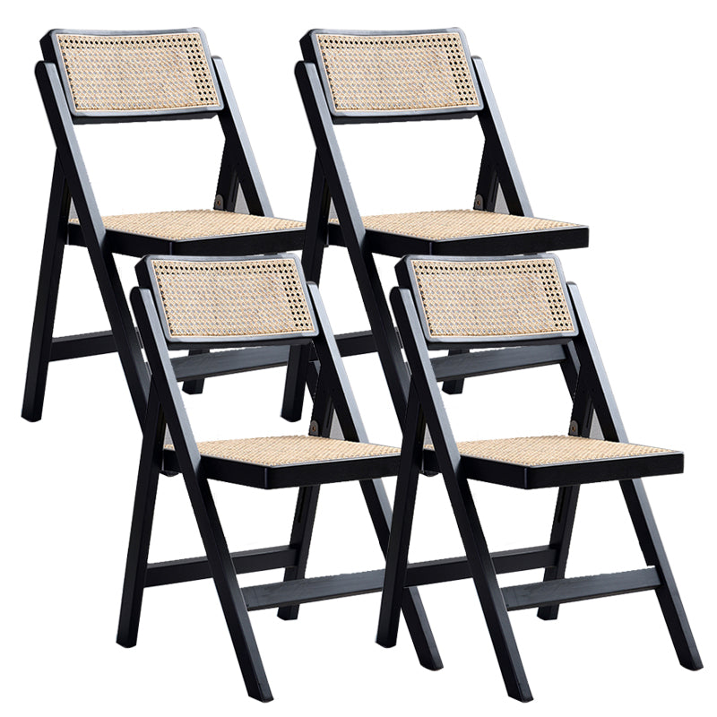 Contemporary Style Armless Chair Open Back Side Wooden Chair for Dining Room Black 4 Piece Set Clearhalo 'Dining Chairs' 'Dining Tables & Seating' 'dining_chair' 'furn' 'furn_dining_chair' 'Furniture' 'Kitchen & Dining Furniture' 6085969