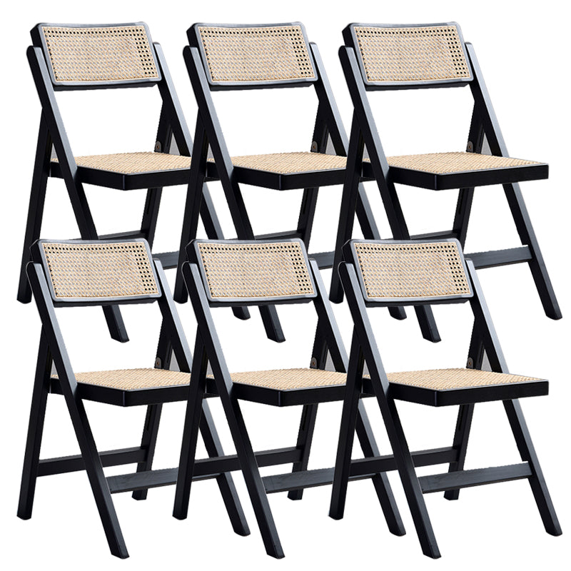 Contemporary Style Armless Chair Open Back Side Wooden Chair for Dining Room Black 6 Piece Set Clearhalo 'Dining Chairs' 'Dining Tables & Seating' 'dining_chair' 'furn' 'furn_dining_chair' 'Furniture' 'Kitchen & Dining Furniture' 6085971