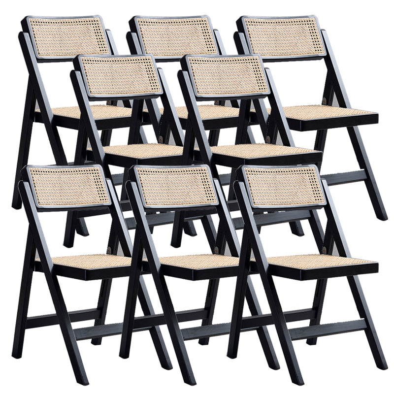 Contemporary Style Armless Chair Open Back Side Wooden Chair for Dining Room Black 8 Piece Set Clearhalo 'Dining Chairs' 'Dining Tables & Seating' 'dining_chair' 'furn' 'furn_dining_chair' 'Furniture' 'Kitchen & Dining Furniture' 6085974