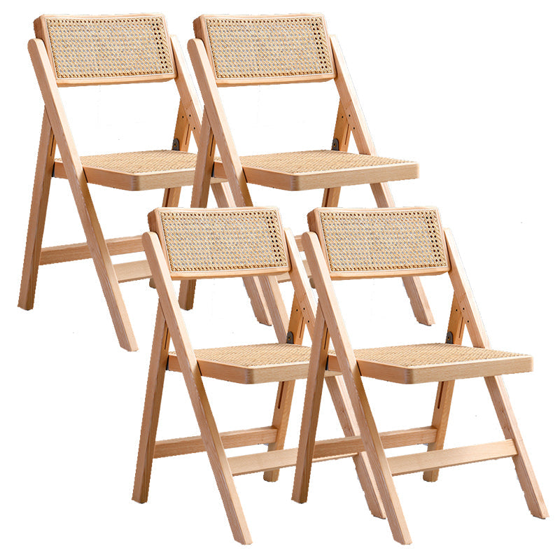 Contemporary Style Armless Chair Open Back Side Wooden Chair for Dining Room Light Wood 4 Piece Set Clearhalo 'Dining Chairs' 'Dining Tables & Seating' 'dining_chair' 'furn' 'furn_dining_chair' 'Furniture' 'Kitchen & Dining Furniture' 6085986