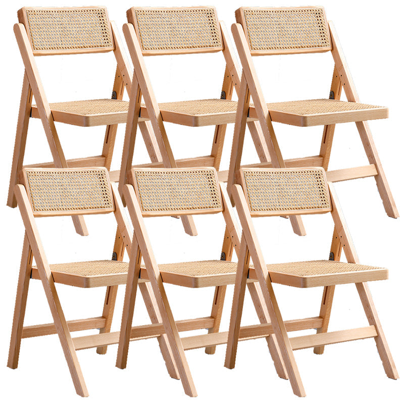 Contemporary Style Armless Chair Open Back Side Wooden Chair for Dining Room Light Wood 6 Piece Set Clearhalo 'Dining Chairs' 'Dining Tables & Seating' 'dining_chair' 'furn' 'furn_dining_chair' 'Furniture' 'Kitchen & Dining Furniture' 6085987