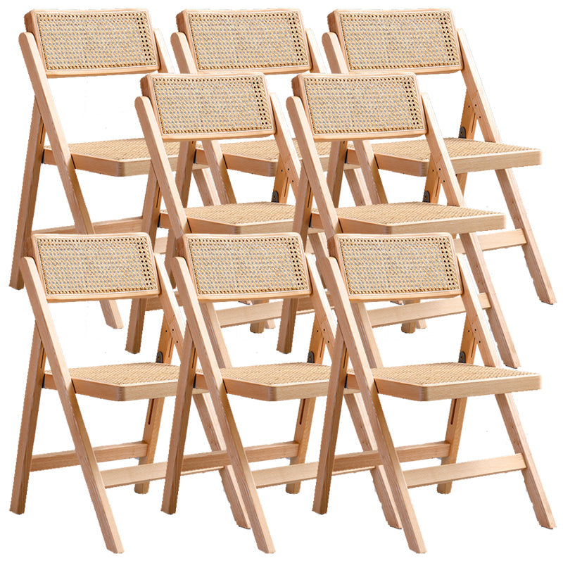 Contemporary Style Armless Chair Open Back Side Wooden Chair for Dining Room Light Wood 8 Piece Set Clearhalo 'Dining Chairs' 'Dining Tables & Seating' 'dining_chair' 'furn' 'furn_dining_chair' 'Furniture' 'Kitchen & Dining Furniture' 6085988