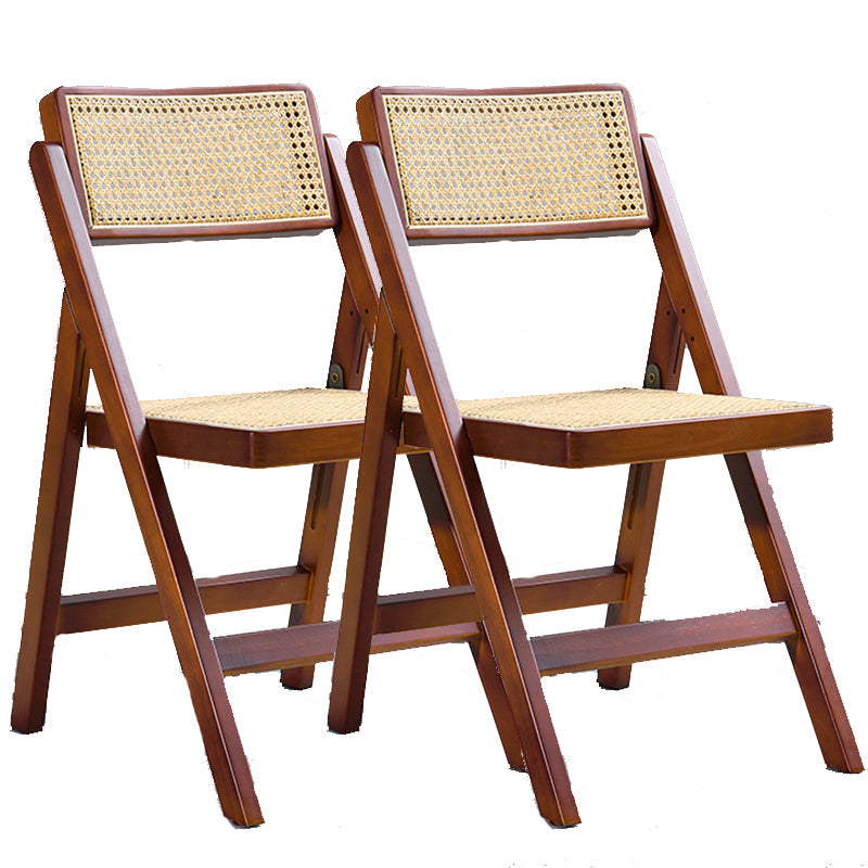 Contemporary Style Armless Chair Open Back Side Wooden Chair for Dining Room Walnut 2 Piece Set Clearhalo 'Dining Chairs' 'Dining Tables & Seating' 'dining_chair' 'furn' 'furn_dining_chair' 'Furniture' 'Kitchen & Dining Furniture' 6085990