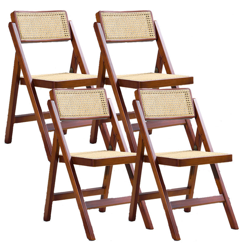 Contemporary Style Armless Chair Open Back Side Wooden Chair for Dining Room Walnut 4 Piece Set Clearhalo 'Dining Chairs' 'Dining Tables & Seating' 'dining_chair' 'furn' 'furn_dining_chair' 'Furniture' 'Kitchen & Dining Furniture' 6085991