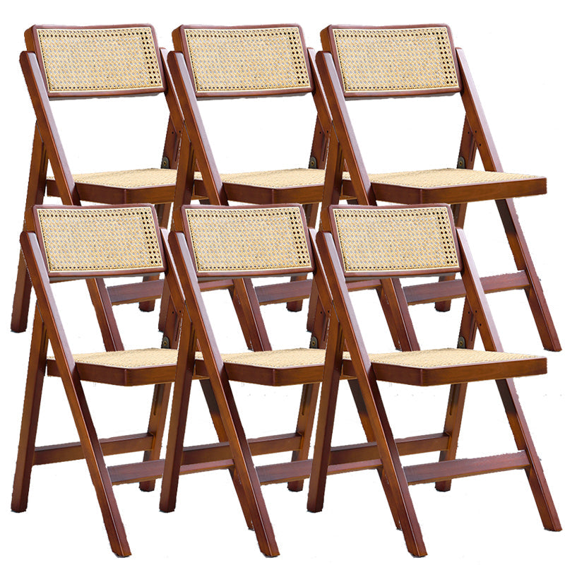 Contemporary Style Armless Chair Open Back Side Wooden Chair for Dining Room Walnut 6 Piece Set Clearhalo 'Dining Chairs' 'Dining Tables & Seating' 'dining_chair' 'furn' 'furn_dining_chair' 'Furniture' 'Kitchen & Dining Furniture' 6085992