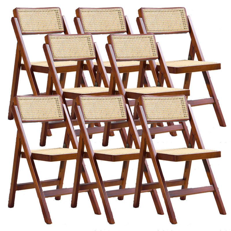 Contemporary Style Armless Chair Open Back Side Wooden Chair for Dining Room Walnut 8 Piece Set Clearhalo 'Dining Chairs' 'Dining Tables & Seating' 'dining_chair' 'furn' 'furn_dining_chair' 'Furniture' 'Kitchen & Dining Furniture' 6085993