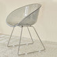 Contemporary Style Arm Chair Plastic Dining Chair with Metal Base for Dining Room
