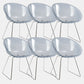 Contemporary Style Arm Chair Plastic Dining Chair with Metal Base for Dining Room