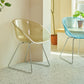Contemporary Style Arm Chair Plastic Dining Chair with Metal Base for Dining Room
