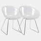 Contemporary Style Arm Chair Plastic Dining Chair with Metal Base for Dining Room