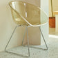 Contemporary Style Arm Chair Plastic Dining Chair with Metal Base for Dining Room