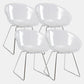 Contemporary Style Arm Chair Plastic Dining Chair with Metal Base for Dining Room