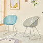 Contemporary Style Arm Chair Plastic Dining Chair with Metal Base for Dining Room