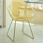 Contemporary Style Arm Chair Plastic Dining Chair with Metal Base for Dining Room