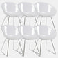 Contemporary Style Arm Chair Plastic Dining Chair with Metal Base for Dining Room