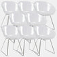 Contemporary Style Arm Chair Plastic Dining Chair with Metal Base for Dining Room