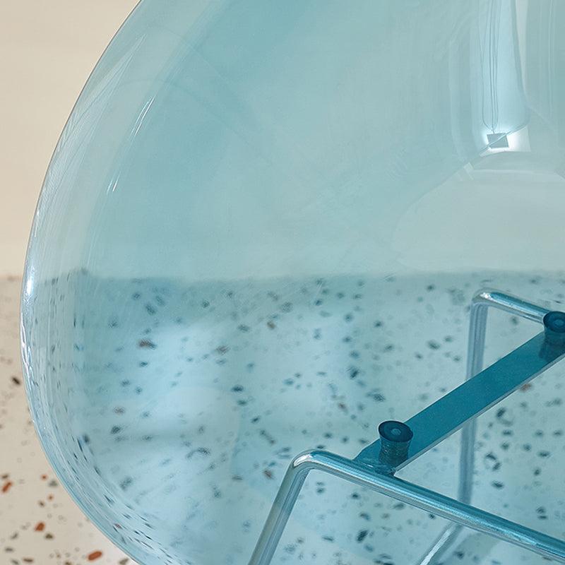 Contemporary Style Arm Chair Plastic Dining Chair with Metal Base for Dining Room