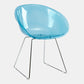 Contemporary Style Arm Chair Plastic Dining Chair with Metal Base for Dining Room
