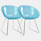 Contemporary Style Arm Chair Plastic Dining Chair with Metal Base for Dining Room