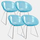 Contemporary Style Arm Chair Plastic Dining Chair with Metal Base for Dining Room