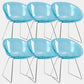 Contemporary Style Arm Chair Plastic Dining Chair with Metal Base for Dining Room