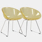 Contemporary Style Arm Chair Plastic Dining Chair with Metal Base for Dining Room