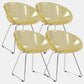 Contemporary Style Arm Chair Plastic Dining Chair with Metal Base for Dining Room