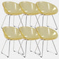 Contemporary Style Arm Chair Plastic Dining Chair with Metal Base for Dining Room