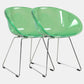 Contemporary Style Arm Chair Plastic Dining Chair with Metal Base for Dining Room