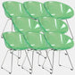 Contemporary Style Arm Chair Plastic Dining Chair with Metal Base for Dining Room
