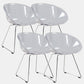 Contemporary Style Arm Chair Plastic Dining Chair with Metal Base for Dining Room