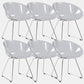 Contemporary Style Arm Chair Plastic Dining Chair with Metal Base for Dining Room
