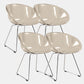 Contemporary Style Arm Chair Plastic Dining Chair with Metal Base for Dining Room