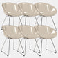 Contemporary Style Arm Chair Plastic Dining Chair with Metal Base for Dining Room