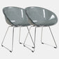 Contemporary Style Arm Chair Plastic Dining Chair with Metal Base for Dining Room