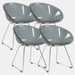 Contemporary Style Arm Chair Plastic Dining Chair with Metal Base for Dining Room