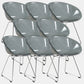 Contemporary Style Arm Chair Plastic Dining Chair with Metal Base for Dining Room