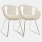 Contemporary Style Arm Chair Plastic Dining Chair with Metal Base for Dining Room
