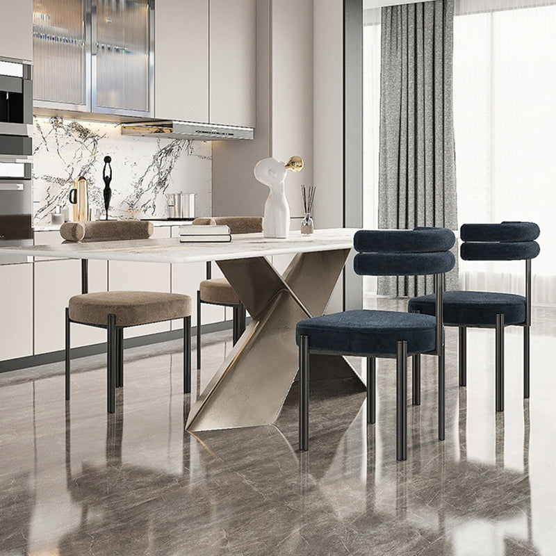 工業用ベルベットダイニングルームチェアオープンバックダイニングサイドチェアレストランで使用する