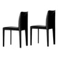 Designer Style Armless Chair Parsons Back Leather Chair for Restaurant Black 2 Piece Set Clearhalo 'Dining Chairs' 'Dining Tables & Seating' 'dining_chair' 'furn' 'furn_dining_chair' 'Furniture' 'Kitchen & Dining Furniture' 6086084