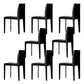 Designer Style Armless Chair Parsons Back Leather Chair for Restaurant Black 8 Piece Set Clearhalo 'Dining Chairs' 'Dining Tables & Seating' 'dining_chair' 'furn' 'furn_dining_chair' 'Furniture' 'Kitchen & Dining Furniture' 6086089