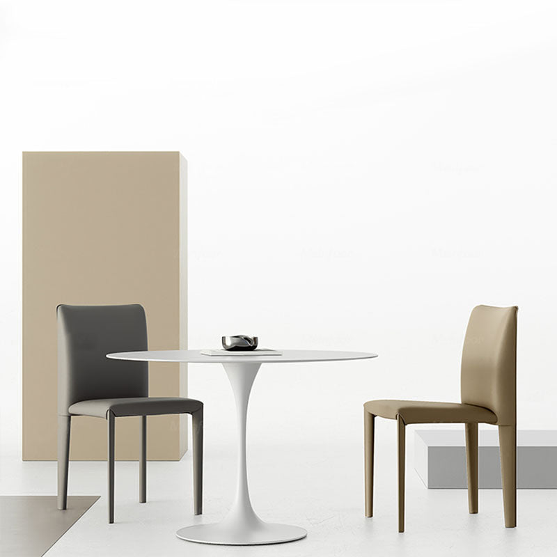 Designer Style Armless Chair Parsons Back Leather Chair for Restaurant Clearhalo 'Dining Chairs' 'Dining Tables & Seating' 'dining_chair' 'furn' 'furn_dining_chair' 'Furniture' 'Kitchen & Dining Furniture' 6086090