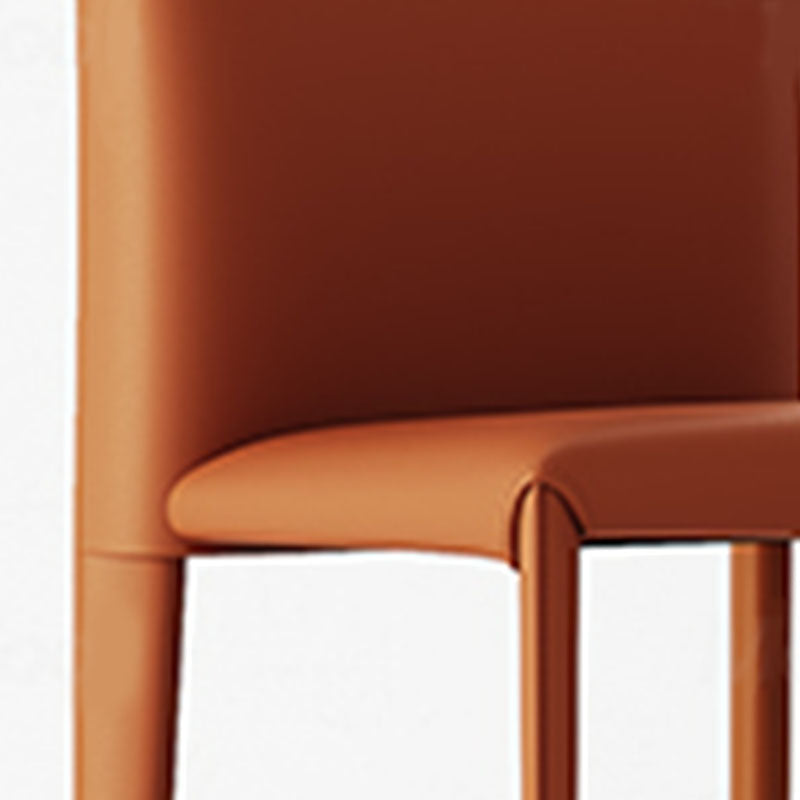 Designer Style Armless Chair Parsons Back Leather Chair for Restaurant Clearhalo 'Dining Chairs' 'Dining Tables & Seating' 'dining_chair' 'furn' 'furn_dining_chair' 'Furniture' 'Kitchen & Dining Furniture' 6086095